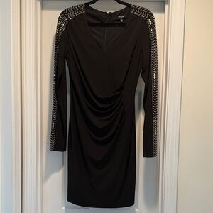 Guess Black Dress with Embellished Sleeves